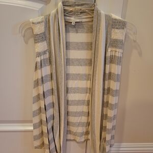 Red Haute Gray and Cream Striped Top